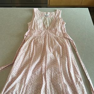 Pink and white Loomastate for Barney’s organic dress